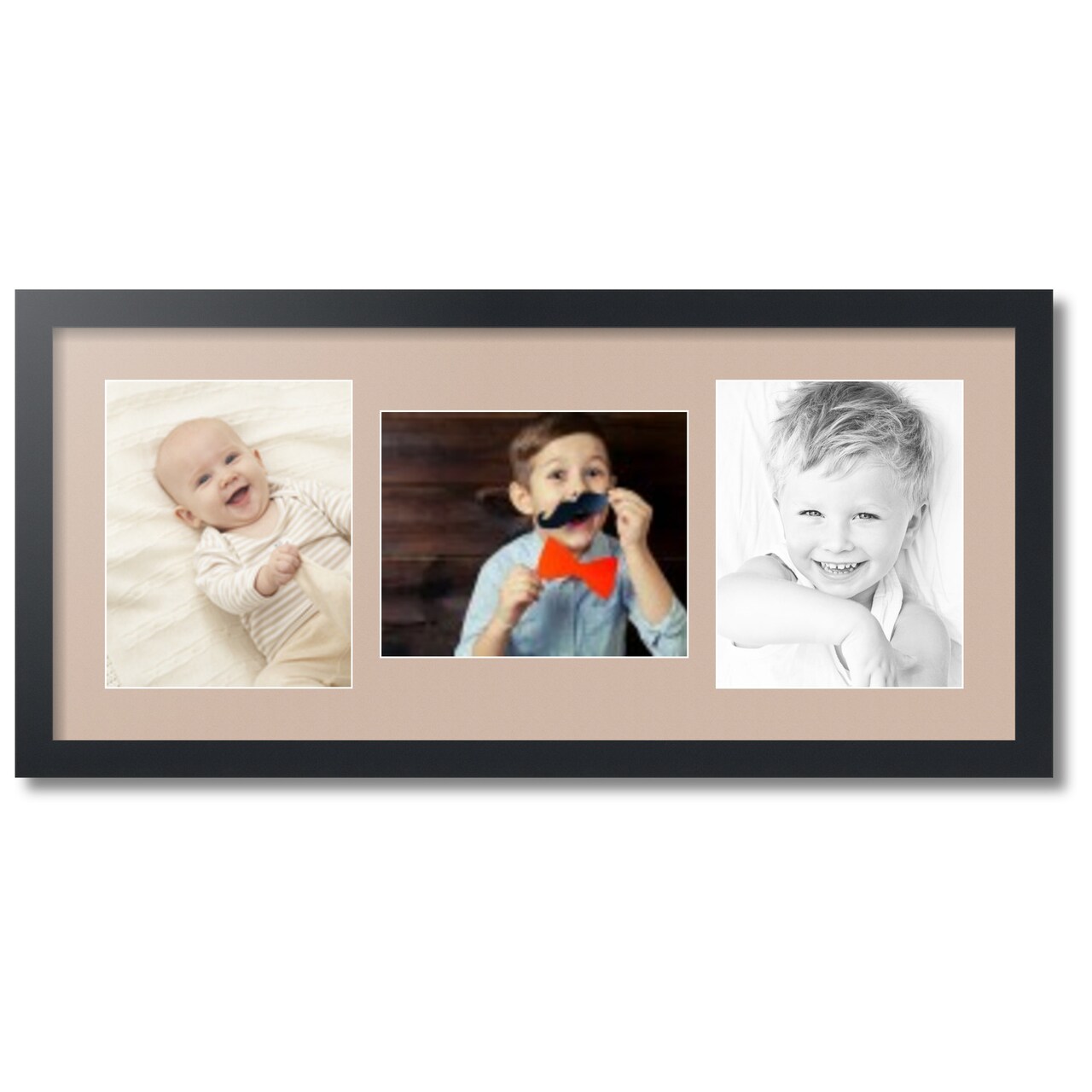 ArtToFrames Collage Photo Picture Frame with 3 - 8x10 inch Openings, Framed in Black with Over 62 Mat Color Options and Plexi Glass (CSM-3926-117)